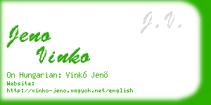 jeno vinko business card